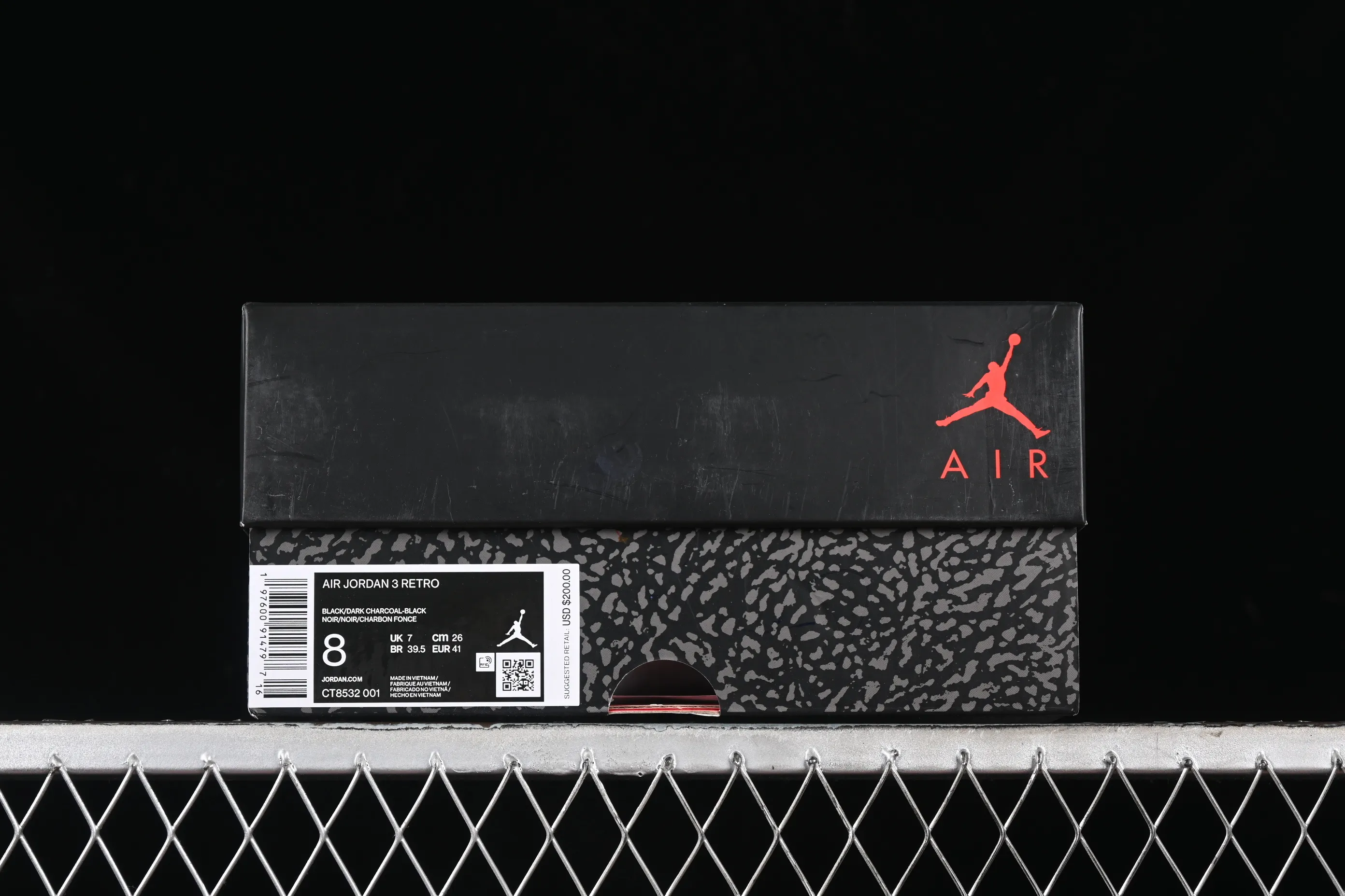 All Categories Air Jordan Jordan Series Basketball Shoes Air Jordan 3 Air Jordan 3 Retro AJ3 Joe 3 Midnight Black Retro Basketball Shoes CT8532-001